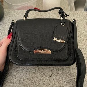 Kate Spade Black Structured Leather Crossbody w/ Strap